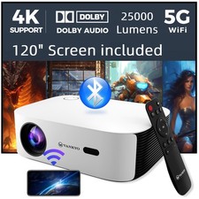 Portable 4K Projector Dolby 45000LMS 1080P 5G WiFi Bluetooth Video Home Theater