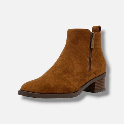 Anne Klein Women's Brown Sakara Side Zip Ankle Booties Shoes Size 7M.