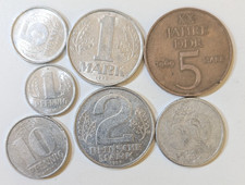 East Germany-7 Coin Lot All Different-1957 to 1978 One Pfennig to 5 Marks
