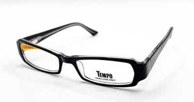 NEW TEMPO CTP 9000 BK/CR BLACK CLEAR AUTHENTIC EYEGLASSES 52-17