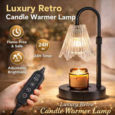 Retro Candle Heating Lamp - Smart 24hrs Dimming Timer Energy Saving Wax Heater