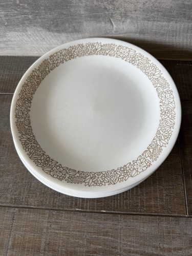 Vintage The Woodlands Corelle Lunch/salad Plate 8.5” White/Brown (3pcs) - Picture 3 of 8