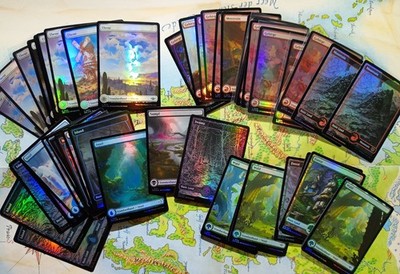 Magic the Gathering 530 Sammlung   Full Art FOIL + Basic Lands Standardländer  
