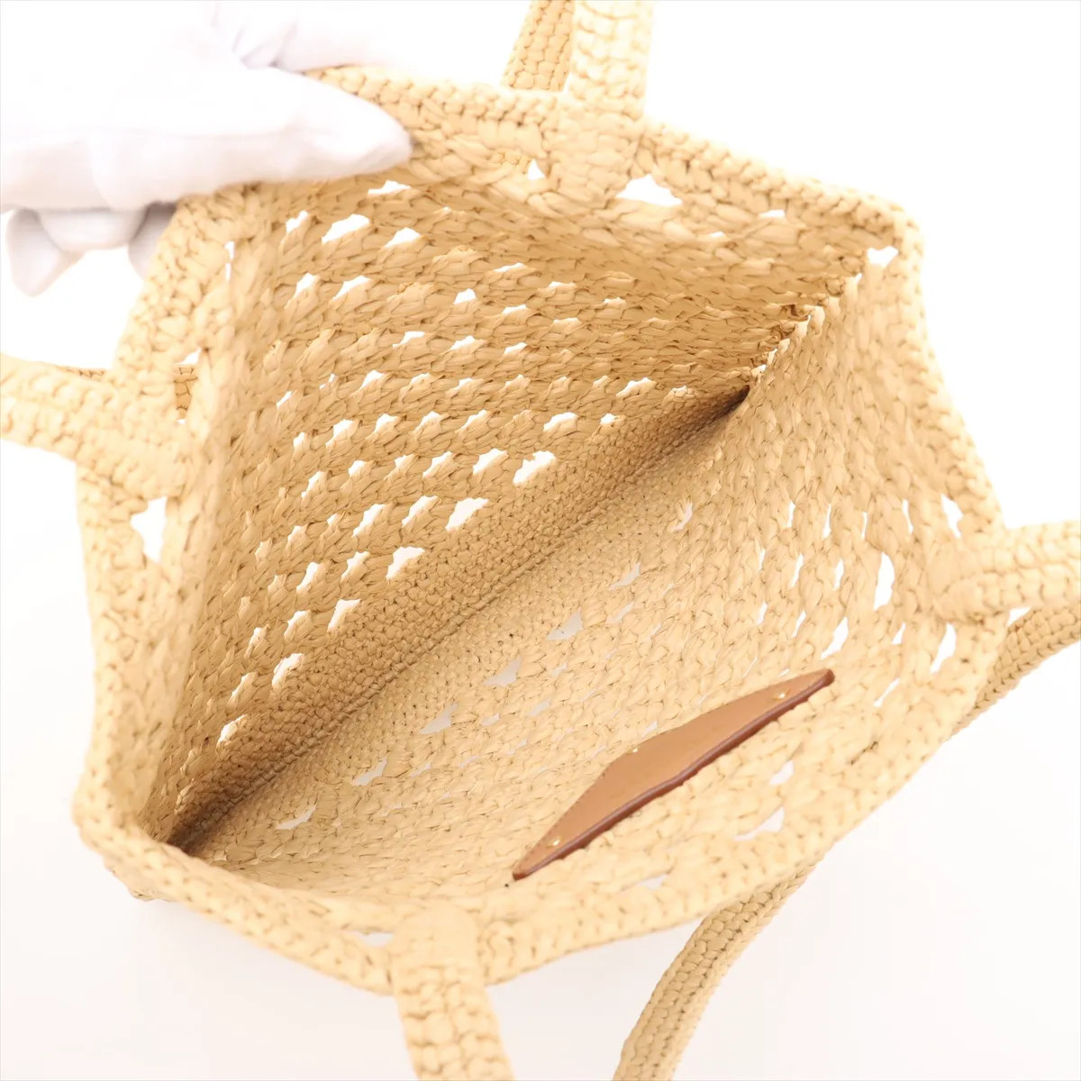 Prada Raffia Tote bag Beige thumbnail 7