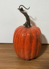 Orange Glittery Small Pumpkin Decor