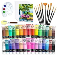 Shuttle Art Acrylic paint Acrylic pigment 48-piece set 30color Paint brush 10 pi