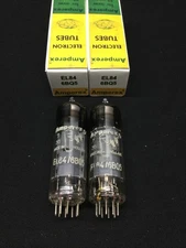 Matched Pair AMPEREX 6BQ5 EL84 Bugle Boy VINTAGE Amp VACUUM TUBES D.9220