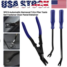 Auto Blue Fastener Puller Repair Clip Pliers Trim Upholstery Pry Removal Tool US