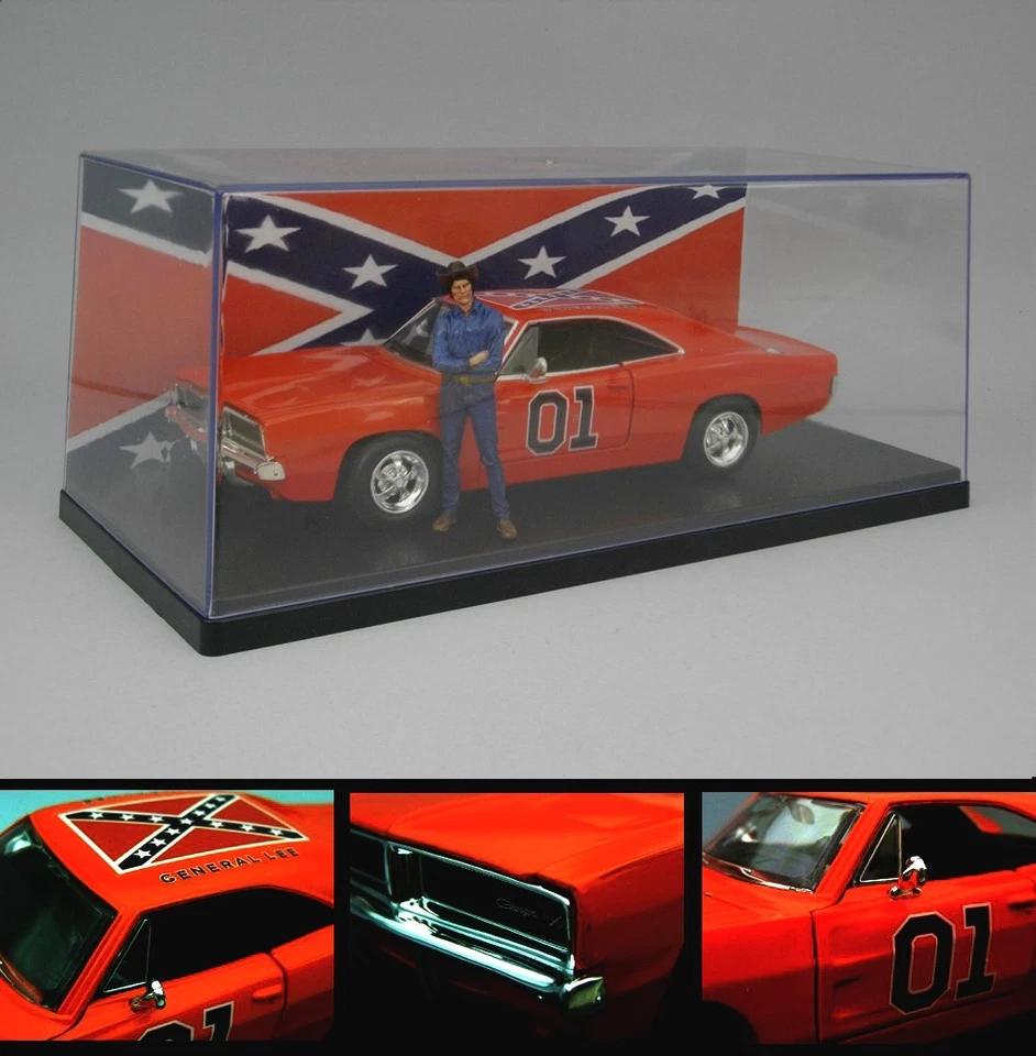 Dodge Charger R/T (1969) "Hazzard" 1:24 + Show Case + 3D Figure - Immagine 4 di 4