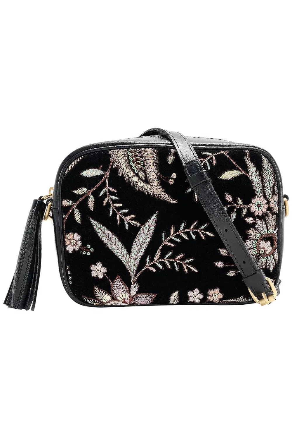 Patricia Nash Leather Josie Camera Crossbody Black Velvet