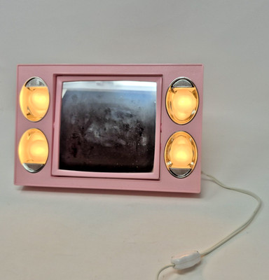 Mirror Go Lightly Petite Pink Dual Sided Lighted Make-Up Mirror Tested Working