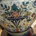 Deruta Planter Hand Painted Pottery Planter Made in Italy W Wood Stand — photo 7