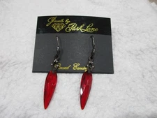 Park Lane Vintage Red Crystal Teardrop earrings Black setting Unique