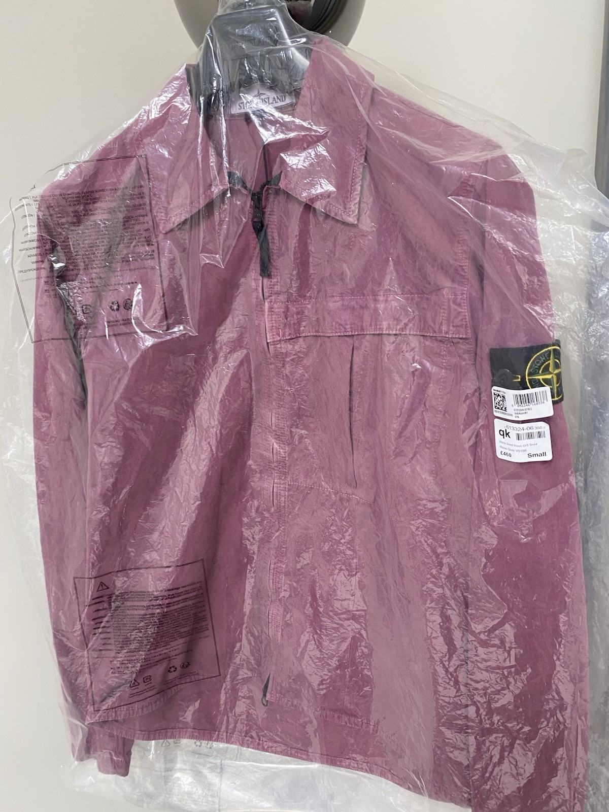 STONE ISLAND Rosa Quartz Dyed Wash Overshirt - Size S | CLG image 3