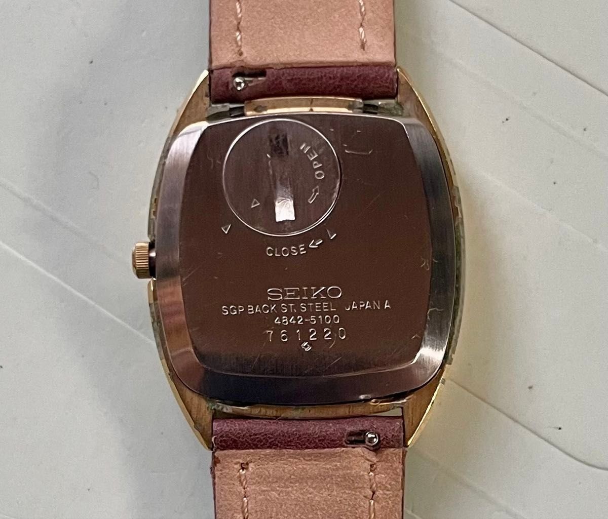 SEIKO Grand Quartz 4843-5100 Gold Dial Vintage 1970s Men's Watch