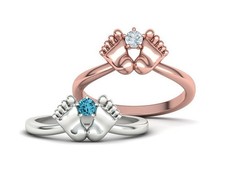 Birthstone ring, gold Birthstone ring, silver Birthstone ring, platinum