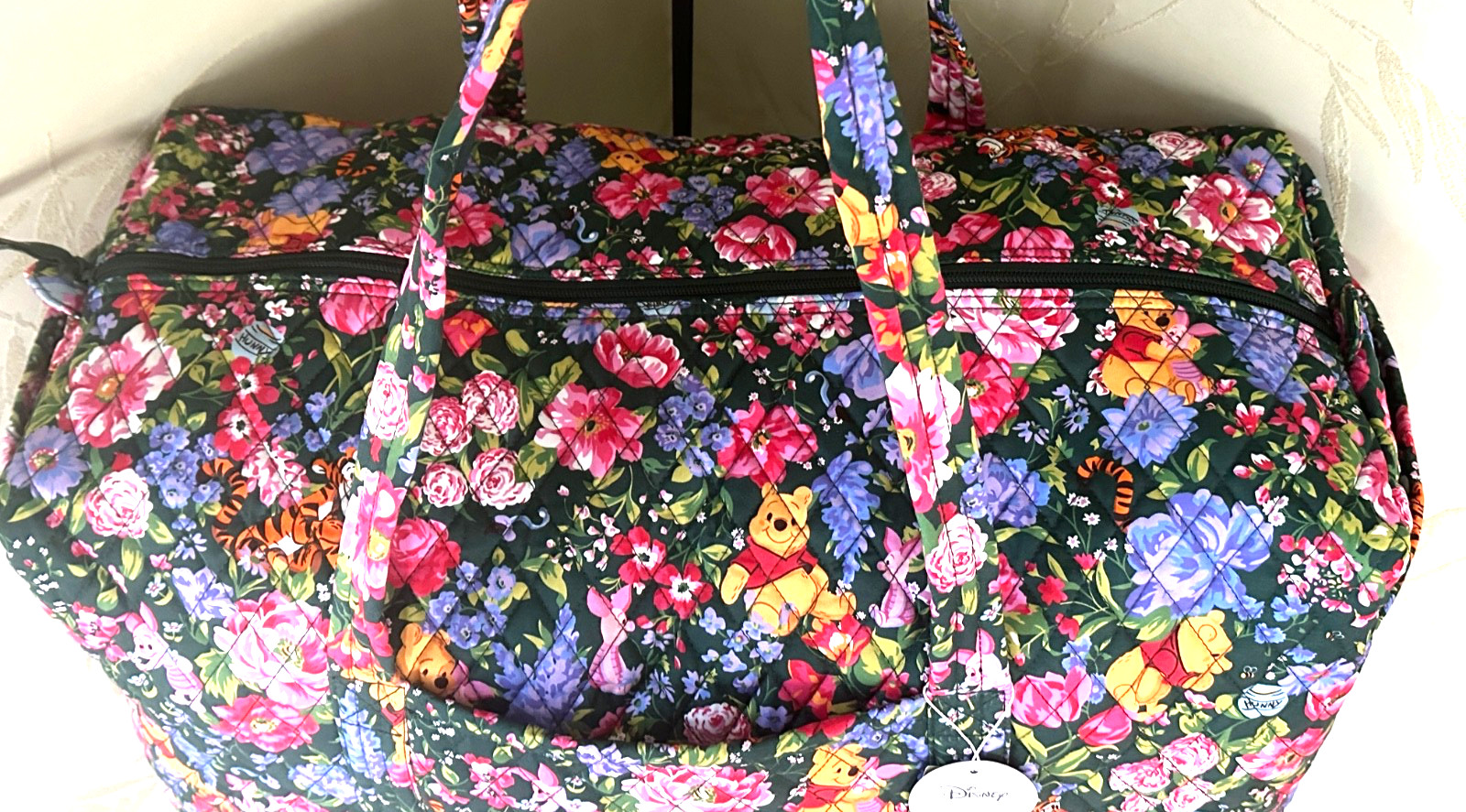 VERA BRADLEY DISNEY WINNIE THE POOH LARGE ORIGINAL DUFFEL BAG + POUCH (SET):NWT image 8