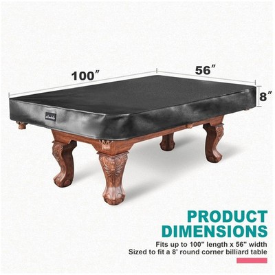 8ft Fitted Billiard Table Cover - Heavy Duty Leatherette