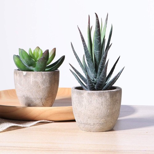 Ounona 3pcs Artificial Succulent Plants Set with Pots - Realistic Faux Green - Picture 7 of 9