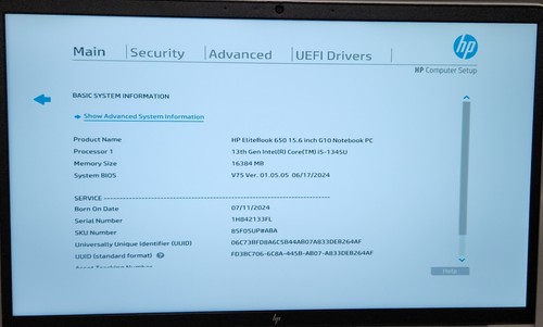 HP EliteBook 15.6" 650 G10 Intel i5-1345U @ 2.40GHz 16GB DDR4 500GB SSD - Picture 10 of 11