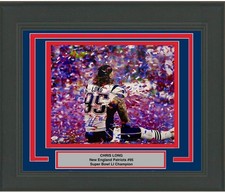 FRAMED Autographed/Signed CHRIS LONG New England Patriots 16x20 Photo JSA COA