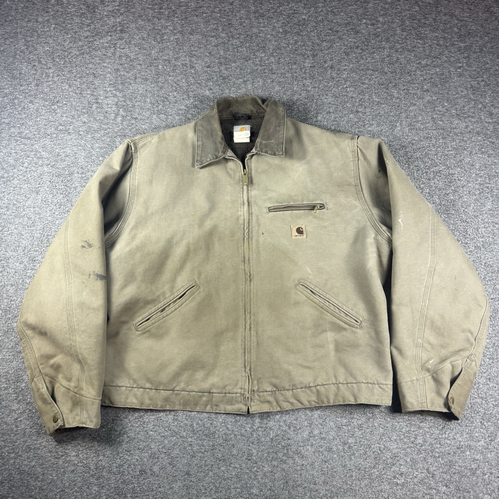 Vintage Carhartt Detroit Jacket J97 Mens XL Desert Brown Blanket Lined Workwear Coat