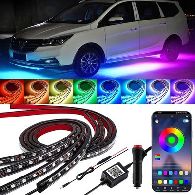 4Pcs Underglow Kit for Car APP Control Multicolor Car Underglow Light Kit Mus...