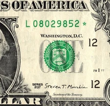 2017 L Star note One Dollar Bill Regular Run 3.2 pack note