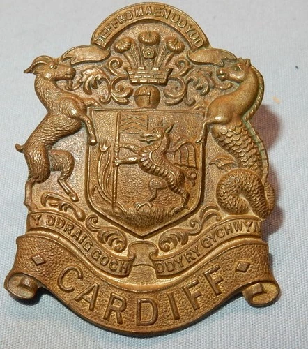 GENUINE WW1 CARDIFF PALS BATTALION 11th WELSH MILITARY COLLAR BADGE WORLD WAR I