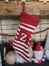 Target Wondershop Letter Z Knit Monogram Christmas Stocking Red White Striped