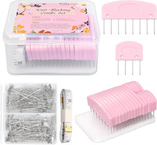 120 Pcs Knit Blocking Combs Pins Kit, 20Pcs Pink Color Knit Blockers Pins Kit, 1