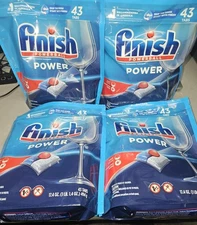 4 X FINISH Powerball POWER Automatic Dishwasher Detergent Tabs, Qty 43 Tabs/EACH