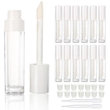 Empty Big Wand Lip Gloss Tube 8ml Concealer Packing Container White 14 PCS
