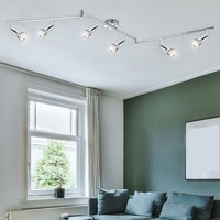 Deckenstrahler Spotleiste Deckenlampe Chrom Led Wohnzimmerlampe Beweglich 145 Cm