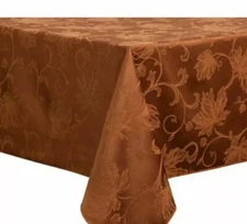 Tablecloth Autumn Scroll BRONZE Damask 60 x 84 Thanksgiving Fall Bed Bath Beyond