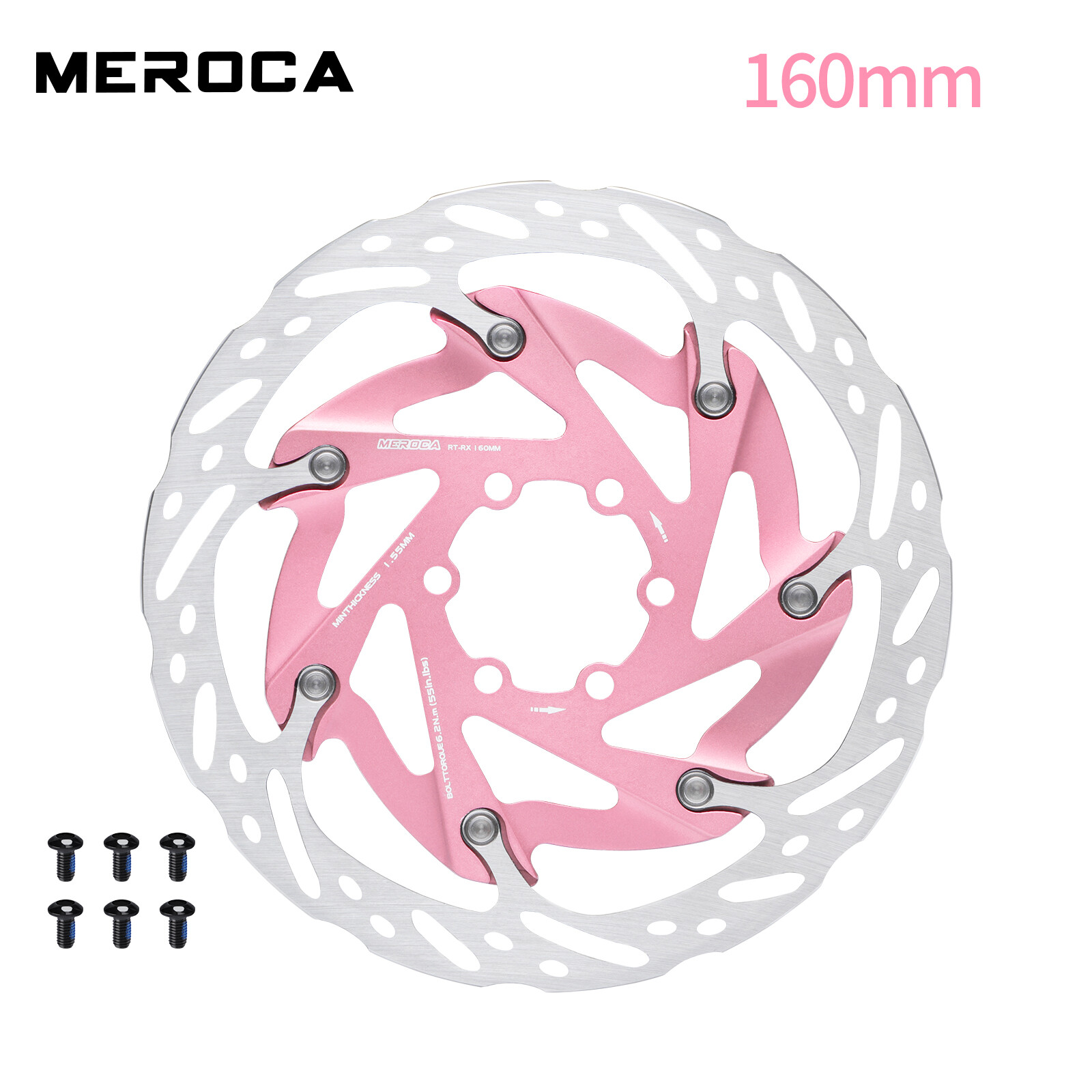 2pcs MEROCA 160mm Bicycle Disc Brake Rotor MTB Road Bike 6-Bolts Rotors Aero