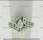 2.00 CT Marquise Cut Moissanite Bridal Set Engagement Ring 925 Sterling Silver