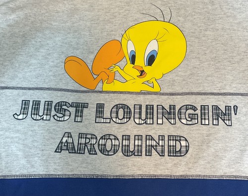 Warner Bros Looney Tunes Tweety Night Shirt VTG Long Sweatshirt Pajama 90s Y2K - Picture 10 of 10