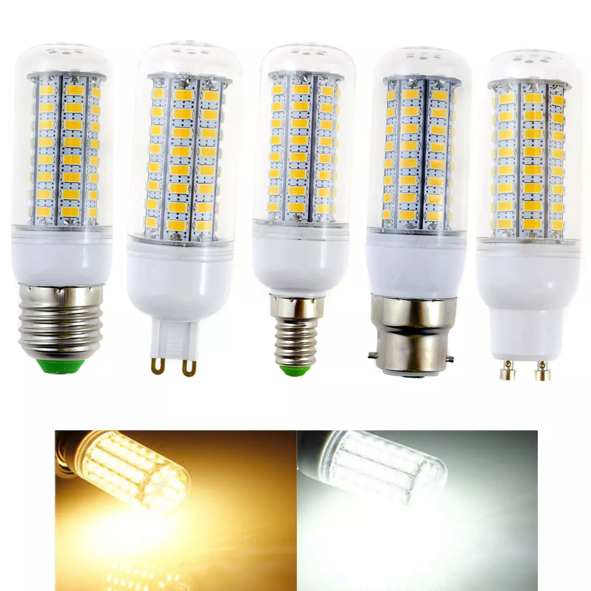 E27 E14 B22 G9 GU10 LED Corn Light Bulb 15W 5730 SMD Lamp Cool