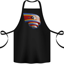 Curled Swaziland Flag Swazi Day Football Cotton Apron 100% Organic