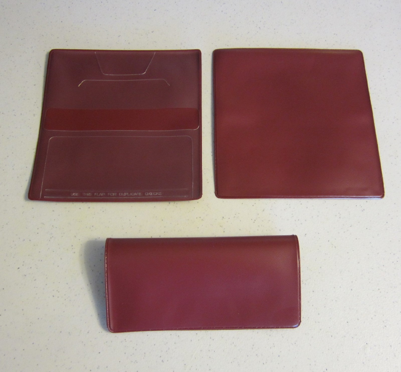 как выглядит 1 BURGUNDY VINYL CHECK BOOK COVER 1 NEW CHECKBOOK TRANSACTION REGISTER фото