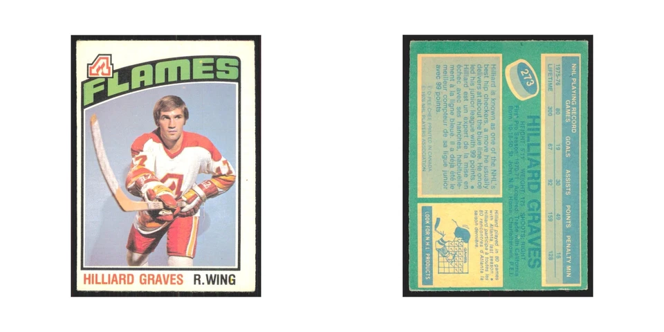 1976 O-Pee-Chee Hilliard Graves Atlanta Flames #273 - Image 3 of 3