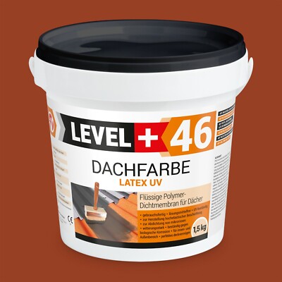 Dachfarbe Sockelfarbe 1,5kg flexibler Dachlack Polymermembrane Ziegelrot RM46