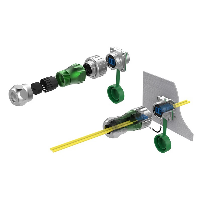 Fiber Optic Industrial Connector Panel Mount Socket Waterproof Single Mode LC - Image 3 of 4