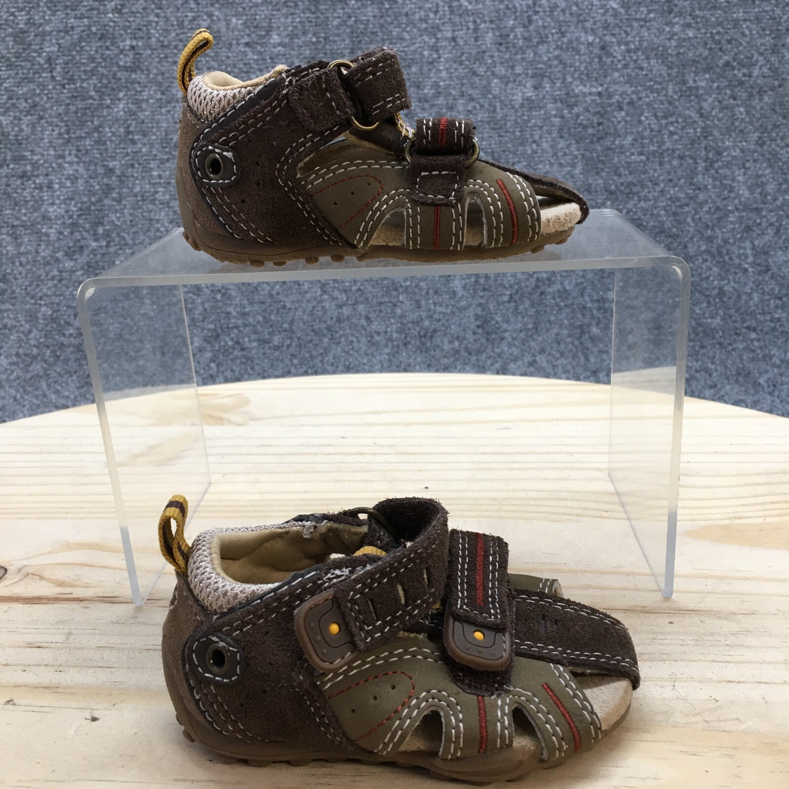 Circo Sandals Baby 3 Casual Hook And Loop Ankle Strappy Flats Brown Leather