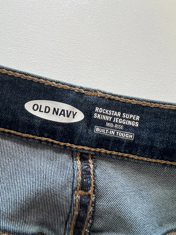 Pantalones de mezclilla OLD NAVY para niños niñas talla 12 Rockstar ajustados cintura ajustable Foto 4 de 4