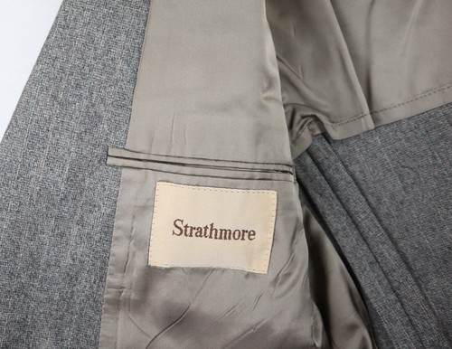 VINTAGE MEN'S BEIGE WOOL BLAZER JACKET - STRATHMORE - SIZE 39R - Picture 3 of 6