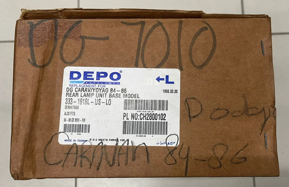 Se adapta a Dodge Caravan, Voyager 84-86 LH lámpara trasera DEPO 333-1918L-US-LO Foto 2 de 4