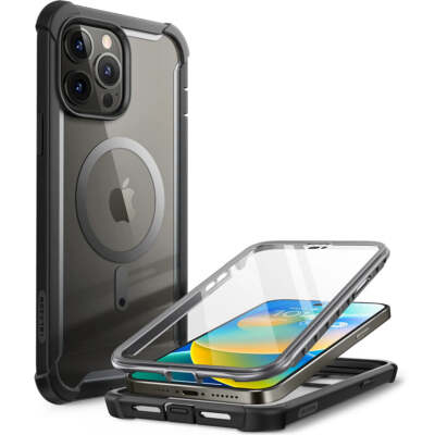Handyhülle für iPhone 14 Pro Max Supcase Case Cover Hülle Futeral Tasche Schwarz