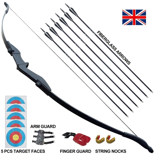 40 Pfund Bogenschießen Jagd Recurve Bogen Pfeile Set Langbogen für Erwachsene Outdoor - Bild 1 von 16